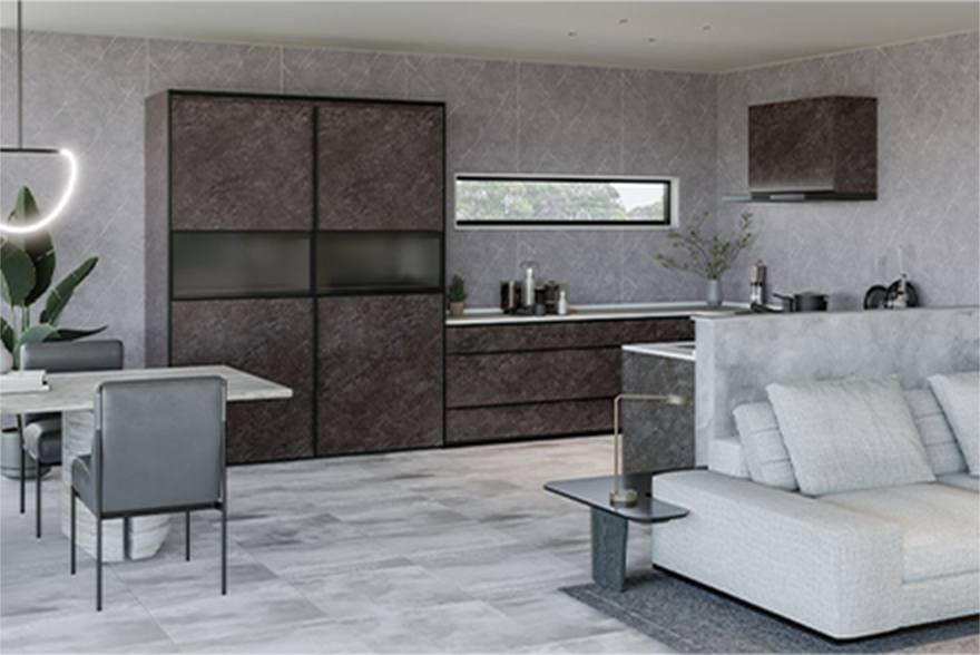 透過經過老化處理的金屬，營造成成熟的時光感